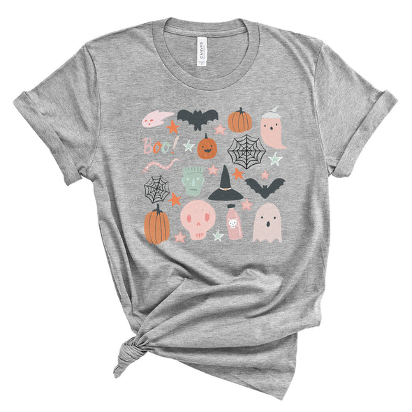 Halloween Sweatshirt - Witch Bat Ghost Pumpkin - Cute Fall Outfit