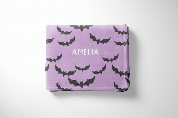 Bats Halloween Custom Name Personalized Gift Blanket