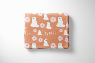 Ghosts and Flowers Custom Halloween Name Blanket - Personalized Gift