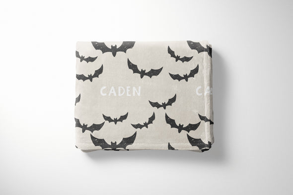 Bats Halloween Custom Name Personalized Gift Blanket