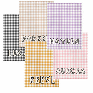 Custom Buffalo Plaid fall Name Blanket