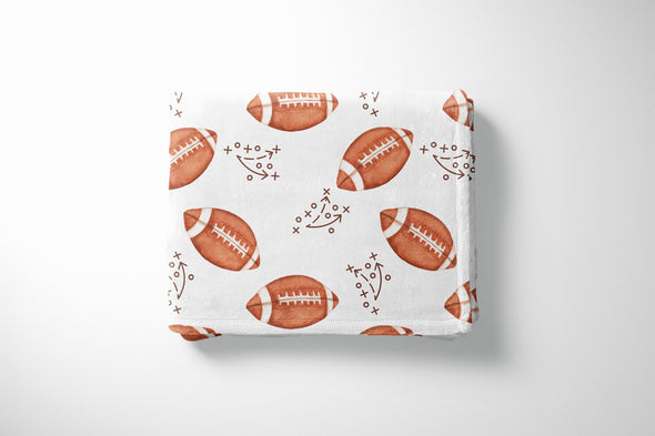 Custom Football Blanket with Personalized Name and Cozy Design