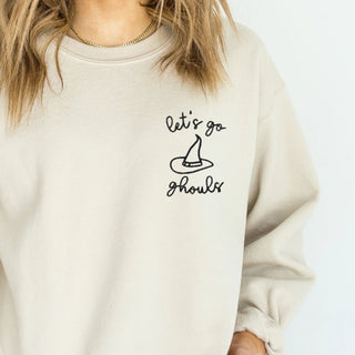 Let's Go Ghouls Embroidered Halloween Crewneck Sweatshirt