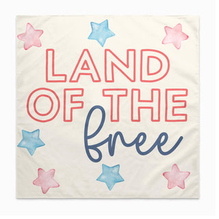 a flag that says land of the free