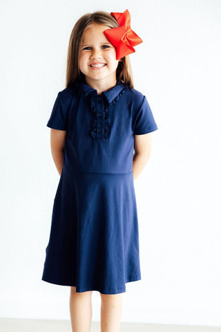 Navy S/S Polo Dress