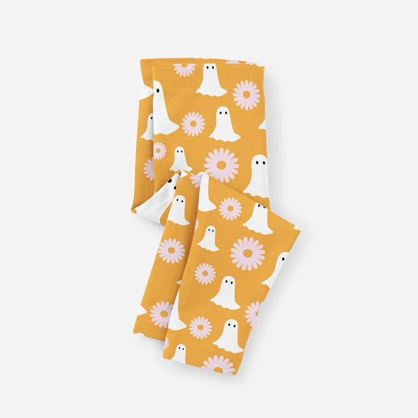 Ghosts and Flowers Halloween Leggings for Kids