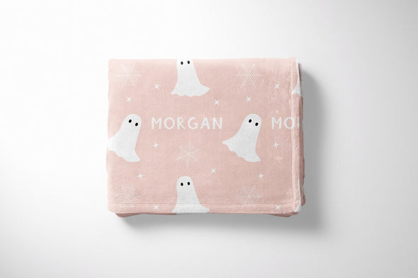 Ghosts and Webs Personalized Halloween Blanket
