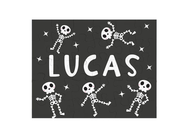 Halloween Skeletons Personalized Name Puzzle