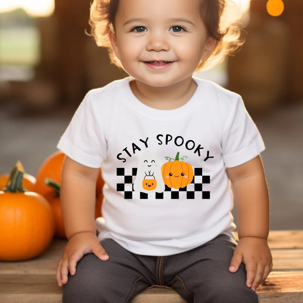 Stay Spooky Ghost and Pumpkin Halloween Shirt for Kids and Adults