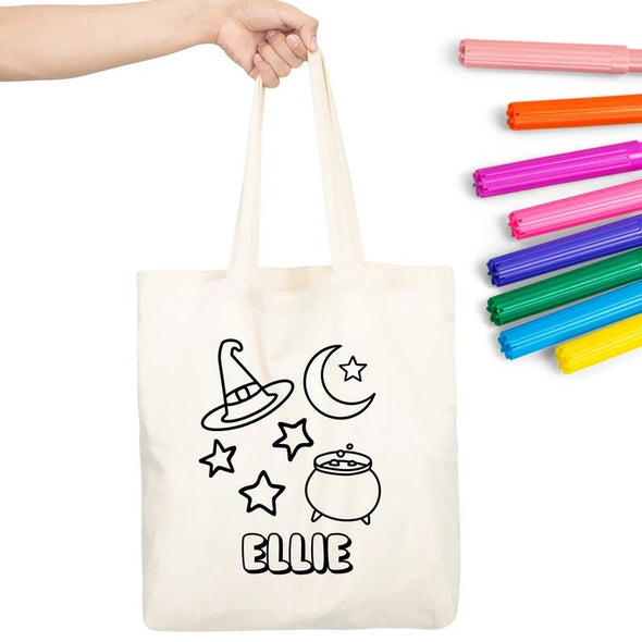 Color Your Own Witch Halloween Tote