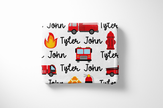 Fire Truck Name Blanket