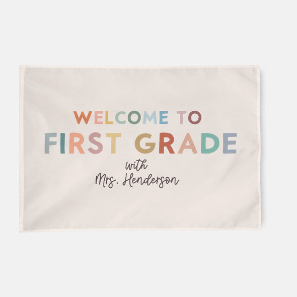 welcome to first grade customizable wall tapestry for teachers