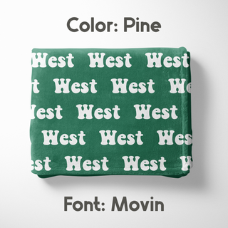 Greens Personalized Name Blanket - Classic Name, With Font Preview