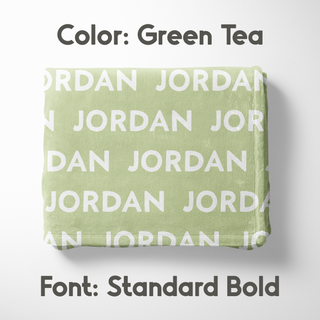 Greens Personalized Name Blanket - Classic Name, With Font Preview