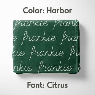 Greens Personalized Name Blanket - Classic Name, With Font Preview