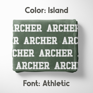 Greens Personalized Name Blanket - Classic Name, With Font Preview