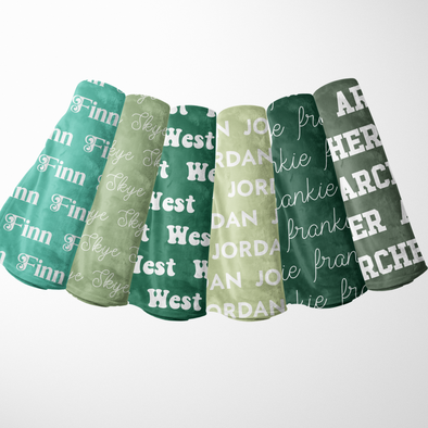 Greens Personalized Name Blanket - Classic Name, With Font Preview
