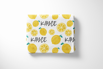 Little Lemons Minky Name Blanket
