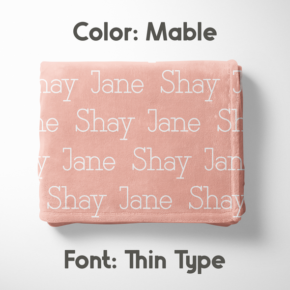 Pinks Personalized Name Blanket - Classic Name, With Font Preview