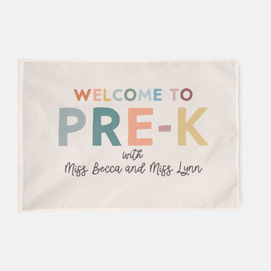 welcome to pre-k customizable wall tapestry for teachers