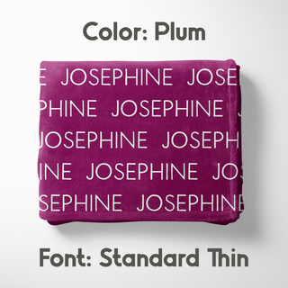 Purples Personalized Name Blanket - Classic Name, With Font Preview