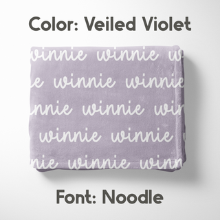 Purples Personalized Name Blanket - Classic Name, With Font Preview