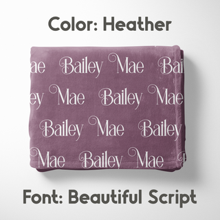 Purples Personalized Name Blanket - Classic Name, With Font Preview