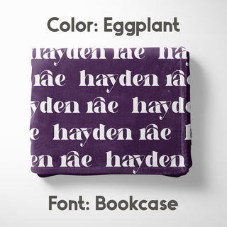 Purples Personalized Name Blanket - Classic Name, With Font Preview