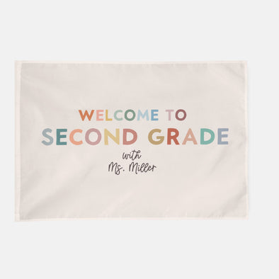 welcome to second grade customizable wall tapestry for teachers