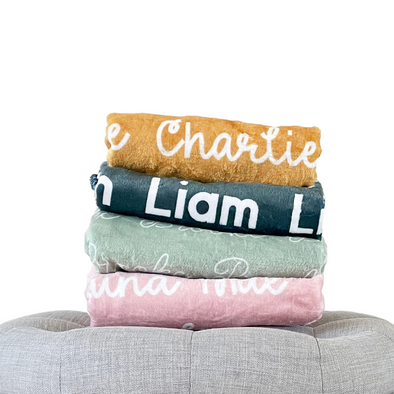 Personalized Name Blanket - Classic Name, With Font Preview