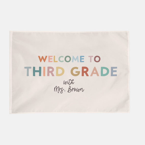 welcome to third grade customizable wall tapestry for teachers