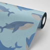 roll of whale print peel and stick wallpaper