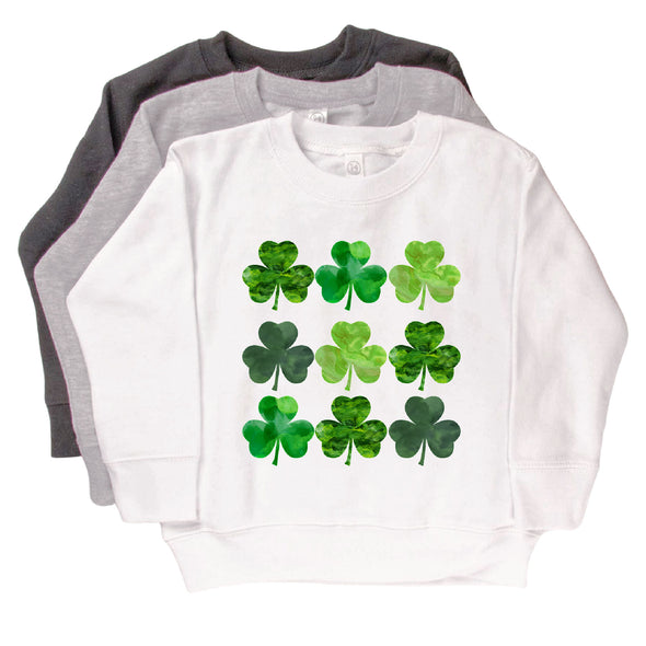 Watercolor Clover St. Patrick's Day Sweatshirt - Toddler