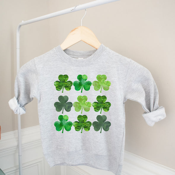 Watercolor Clover St. Patrick's Day Sweatshirt - Toddler