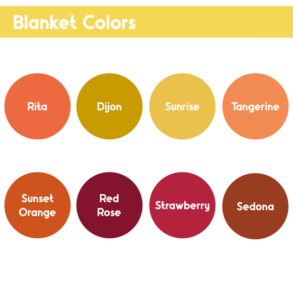 Yellow, Orange, and Reds Personalized Name Blanket - Classic Name, With Font Preview