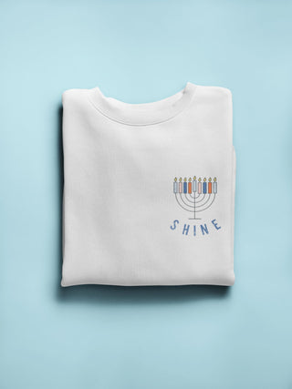 SHINE Menorah Hanukkah Sweatshirt, Unisex Crewneck Sweatshirt, Sweat Shirt