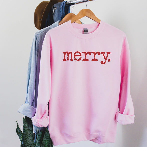 Merry, Unisex Crewneck Sweatshirt, Sweat Shirt, Fall Winter Cozy Outfit, Christmas Outfit