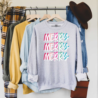 Merry Merry Mery Sweatshirt, Merry Shirt, Pink Christmas, Cute Christmas Shirt, Cute Christmas Sweatshirt