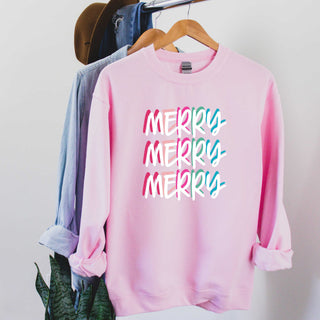 Merry Merry Mery Sweatshirt, Merry Shirt, Pink Christmas, Cute Christmas Shirt, Cute Christmas Sweatshirt