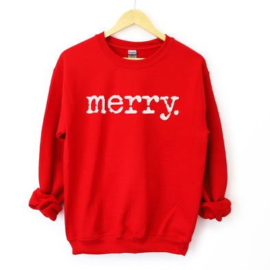 Merry, Unisex Crewneck Sweatshirt, Sweat Shirt, Fall Winter Cozy Outfit, Christmas Outfit