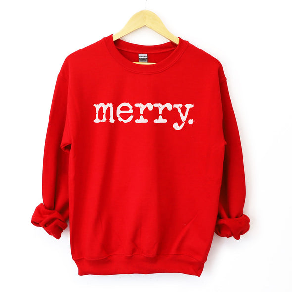 Merry, Unisex Crewneck Sweatshirt, Sweat Shirt, Fall Winter Cozy Outfit, Christmas Outfit