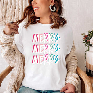 Merry Merry Mery Sweatshirt, Merry Shirt, Pink Christmas, Cute Christmas Shirt, Cute Christmas Sweatshirt