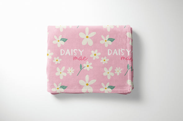 Daisy Girl Name Blanket, Baby Blanket, personalized baby blanket, personalized gifts for baby, baby gift, Daisy Flower Blanket, Girl Gift