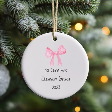 Custom Baby Girl Christmas Ornament