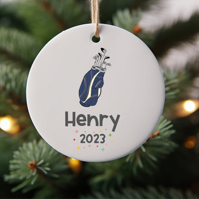 Golf Lover Christmas Ornament, Personalized Ornament, Holiday Ornament, Gift Exchange, Name Ornament, Holiday Gift, Stocking Stuffer
