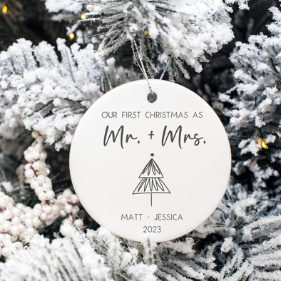 Custom Mr. and Mrs. Ornament with Names