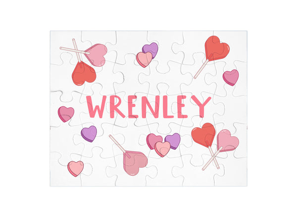 Personalized Name Puzzle - Valentines Day Toddler  Preschool Gift Kids Game