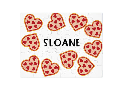 Personalized Valentine Pizza Heart Name Puzzle - Kid Toddler Preschool Gift Game