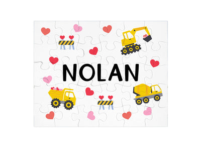 Personalized Valentine Truck Name Puzzle - Toddler  Preschool Gift