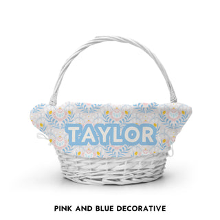 Personalized Easter Basket Liner - Pink Hen